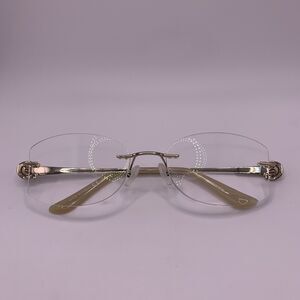 Vintage Salvatore Ferragamo Gold Rimless Luxury Eyeglasses SF2128RC Italy